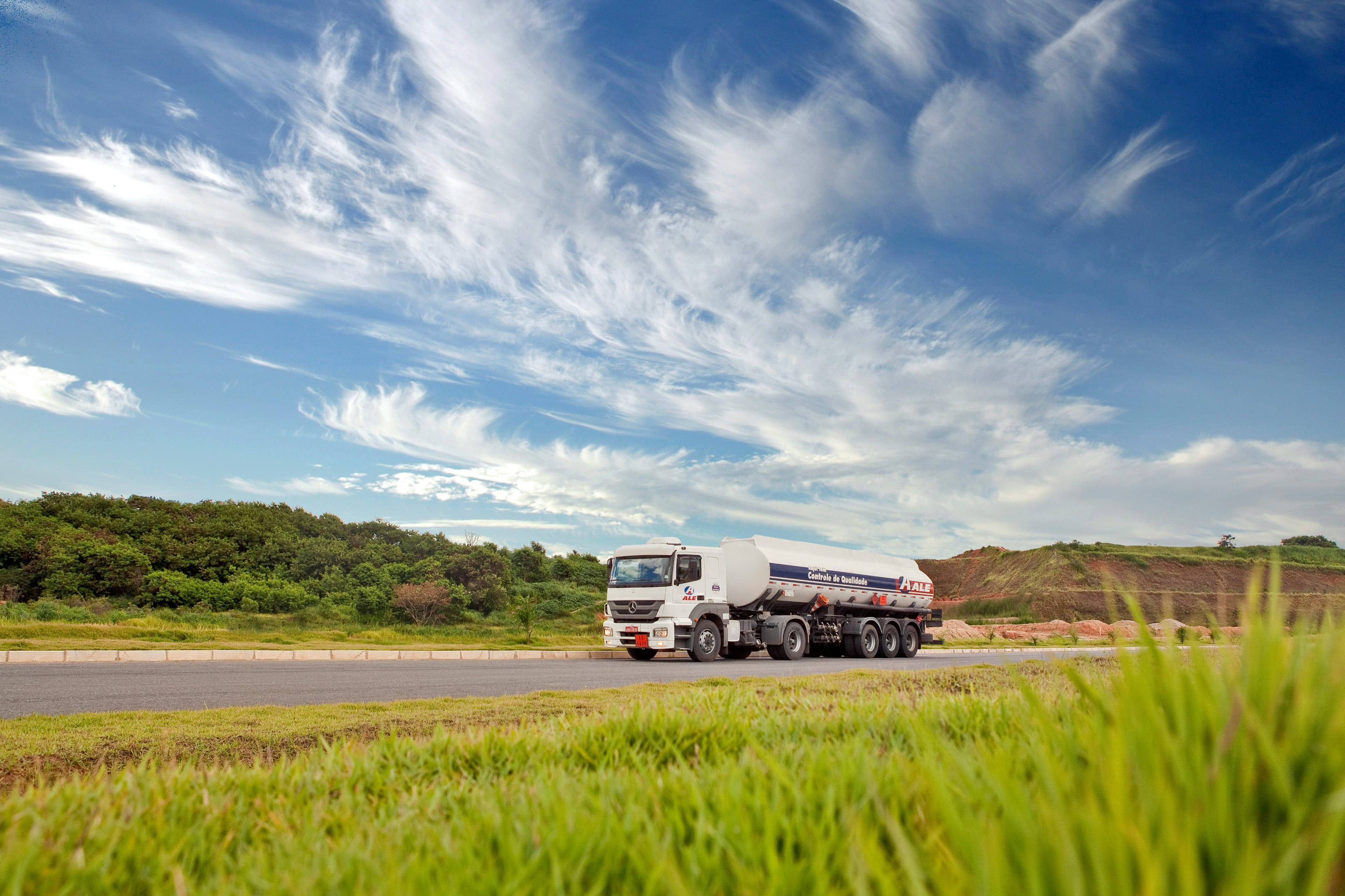 Gas transport truck on a road